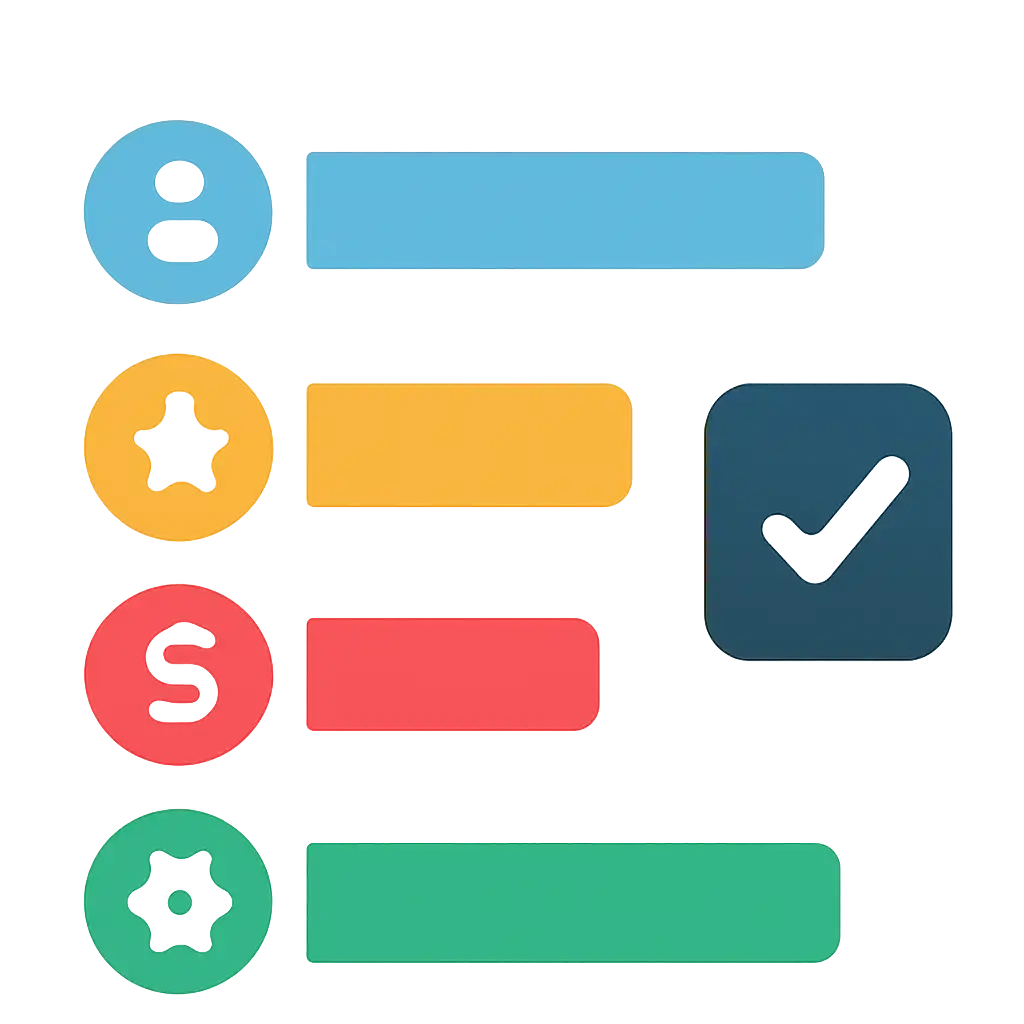 Infographic comparing options using coloured bars and icons only, no text or labels, flat design, Raja Luck